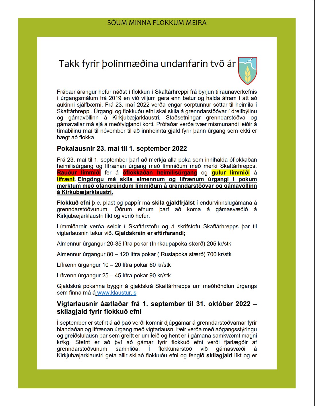Sorpflokkun fyrirtæki Sorpflokkun fyrirtæki
