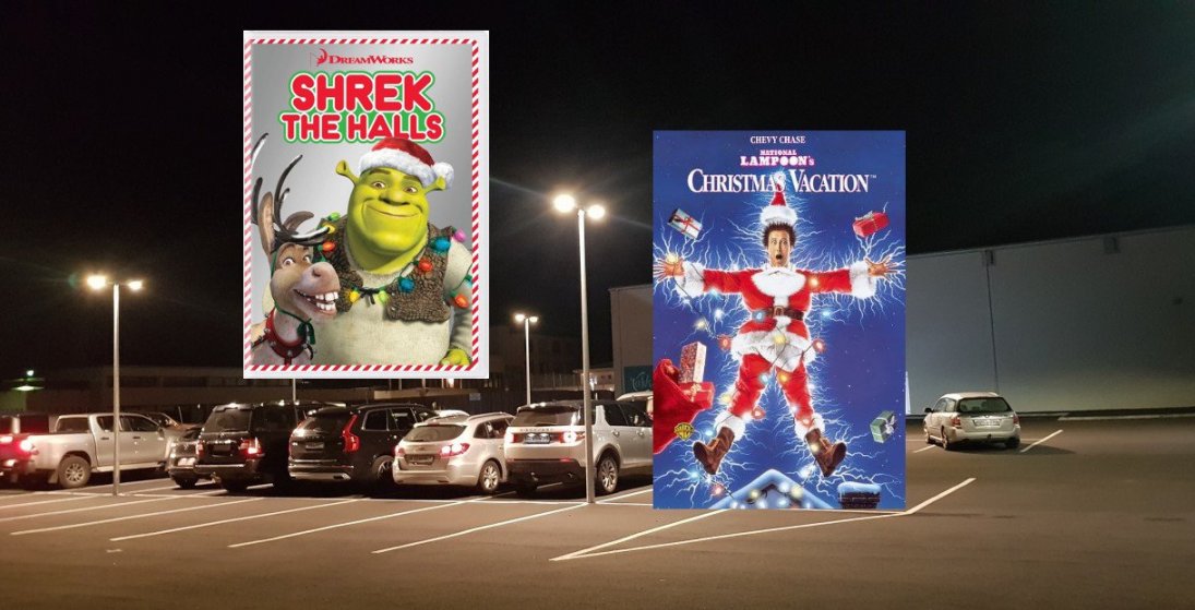 Ljósmyndin er tekin þegar haldið var bílabíó í október 2020. (Ljósm. Gunnar Erlendsson)