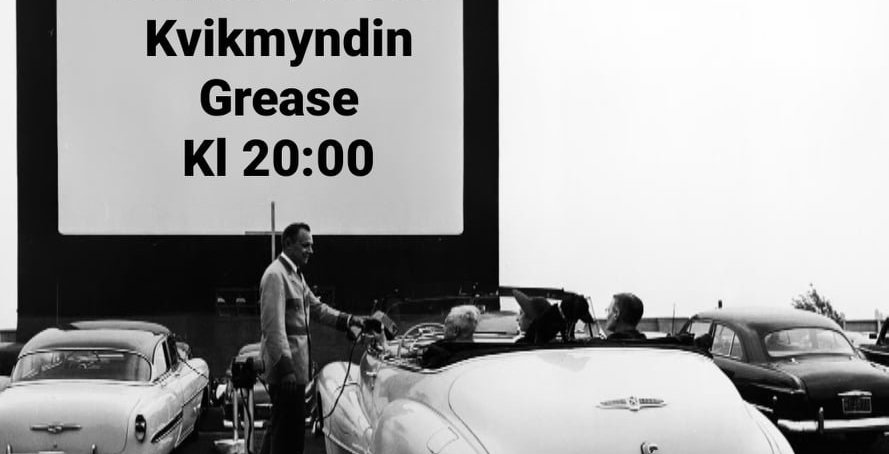 Bílabíó við íþróttahúsið á Klaustri