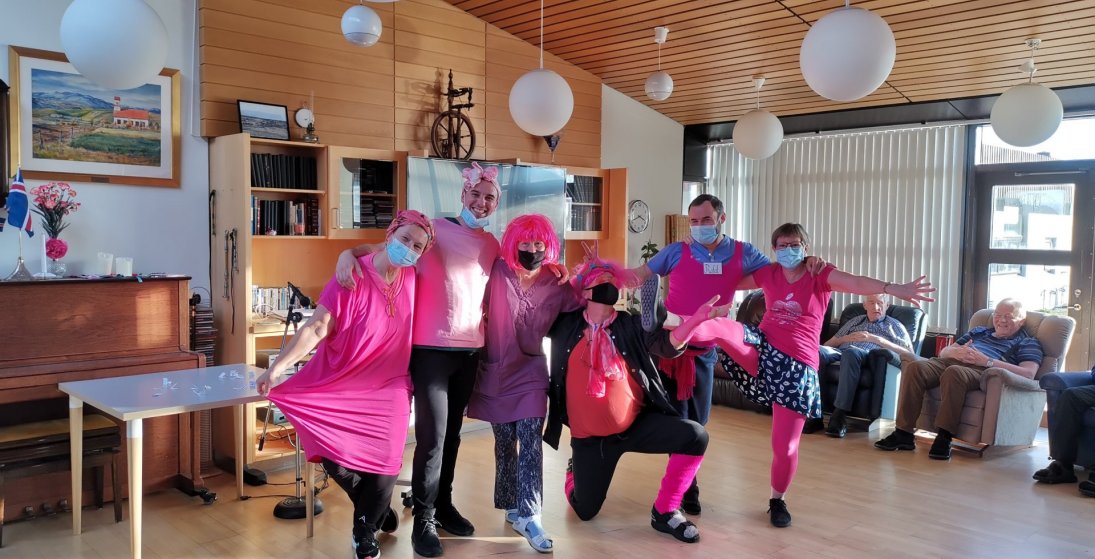 Bleikur október á Klausturhólum á Kirkjubæjarklaustri (Ljósm. Hasse)