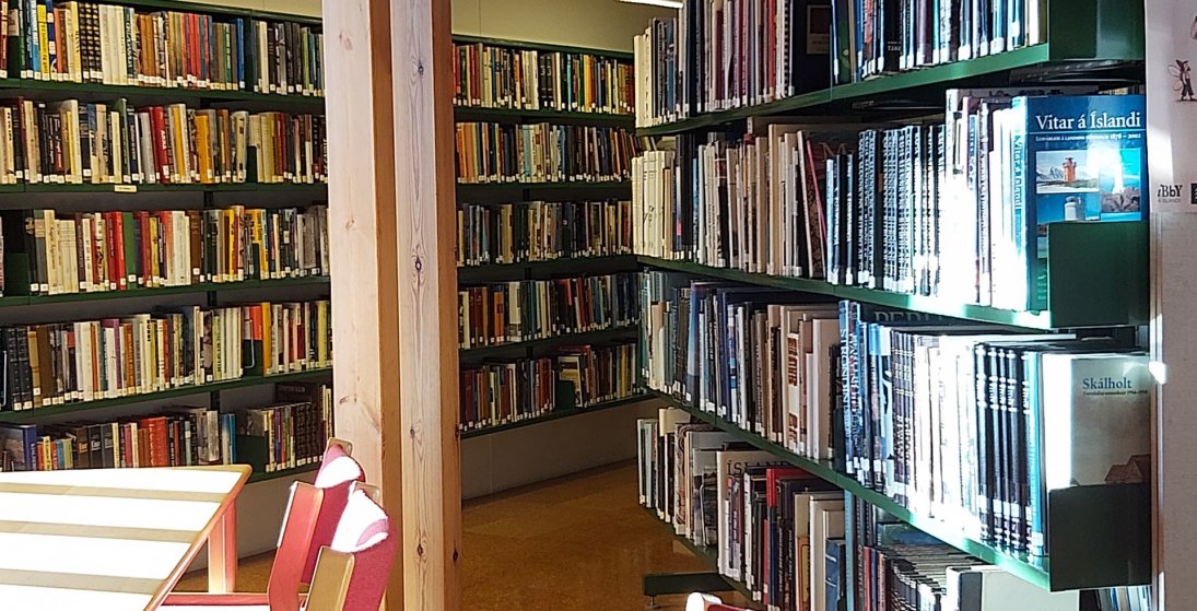 Skáldsögurnar eru allar komnar niður. (Ljósm. LM)