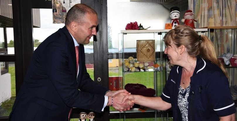 Forseti Íslands, Guðni Th. Jóhannesson, kom í heimsókn á Klausturhóla í vikunni. (Ljósm. Hasse)