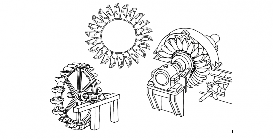 Hvaða tegund af túrbínu er þetta? (Teikning ÓB)