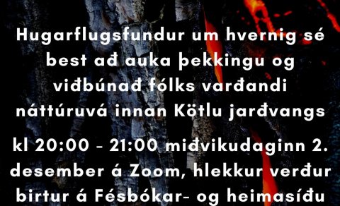 Hugarflugsfundur íbúa um viðbúnað fólks varðandi náttúruvá - t.d. eldgos í Grímsvötnum