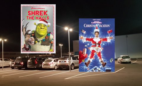 Ljósmyndin er tekin þegar haldið var bílabíó í október 2020. (Ljósm. Gunnar Erlendsson)