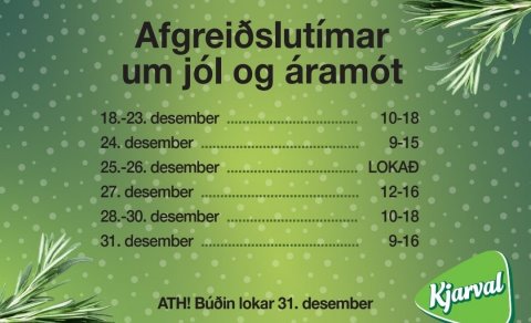 Bætt var við opnun 27. desember frá því sem áður var auglýst.